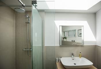 The en suite shower-room with walk-in rainfall shower.