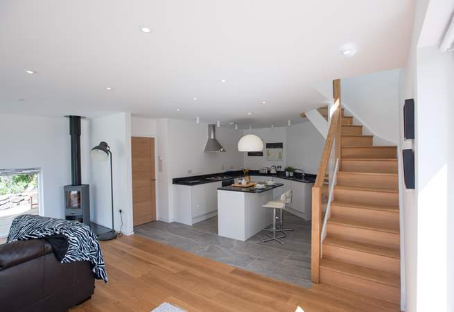 The light and bright space is open plan.