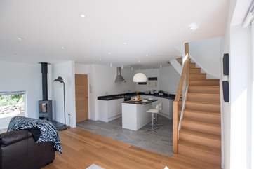 The light and bright space is open plan.