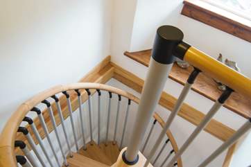 Take care on the spiral staircase.