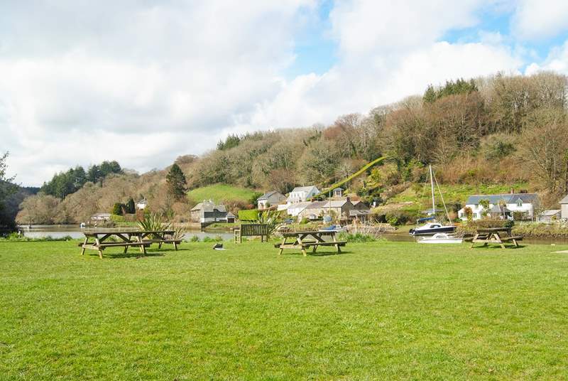 Enjoy a cream tea on the village green watching the comings and goings along the river.