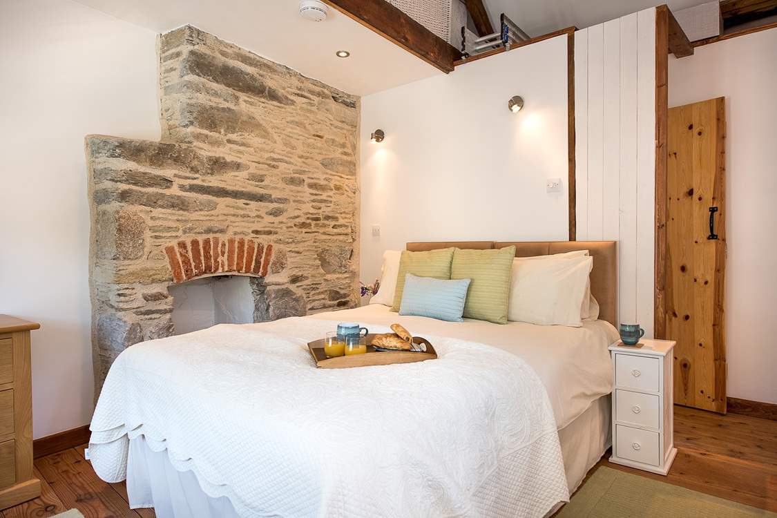 Lovely stonework in the bedroom.