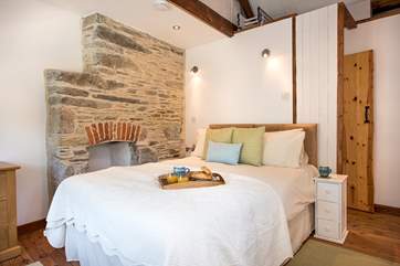 Lovely stonework in the bedroom.