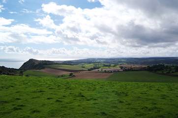 The rolling green lanscape of this Area of Outstanding Natural Beauty.