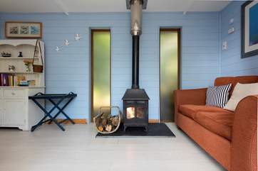 The warming wood-burner ensures year-round cosiness.