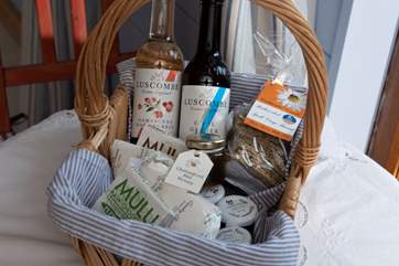 The lovely welcome hamper provided by the owners.