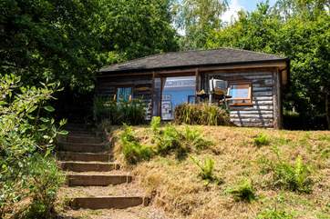 Ashley's is sat up above a large lake covered in water lilies in the summer months.