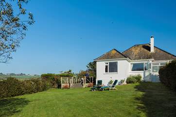 Trevethan sits on a large plot with great-sized gardens and a huge raised decking area to the side of the house.