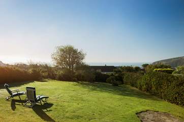 The amazing views can be enjoyed from the spacious garden, room to relax, room to play.