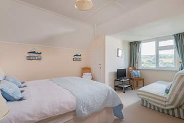 The spacious second double bedroom is the only room on the first floor.