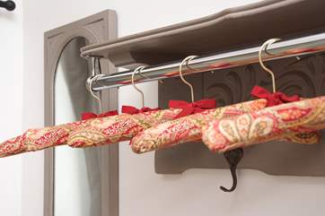 Hanging space in the bedroom.