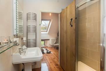 The lovely shower-room - plenty of space and an extra large shower cubicle.