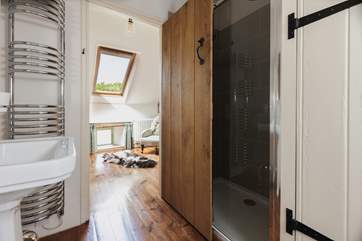 The lovely shower-room - plenty of space and an extra large shower cubicle.
