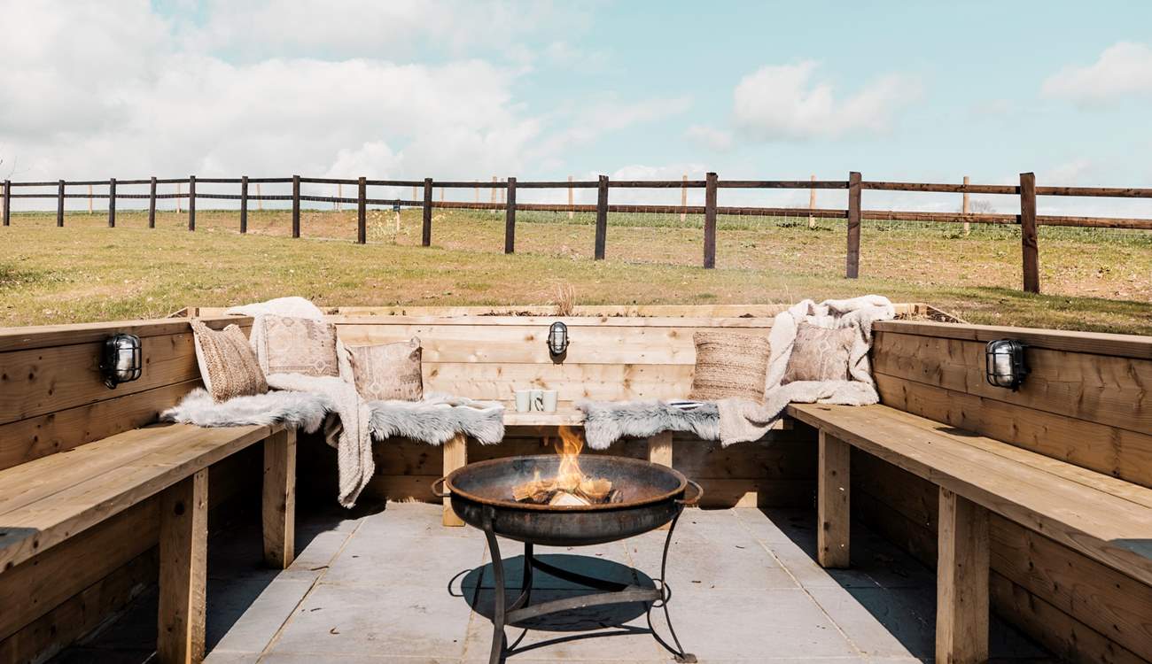 The snug fire-pit area is a magical feature.