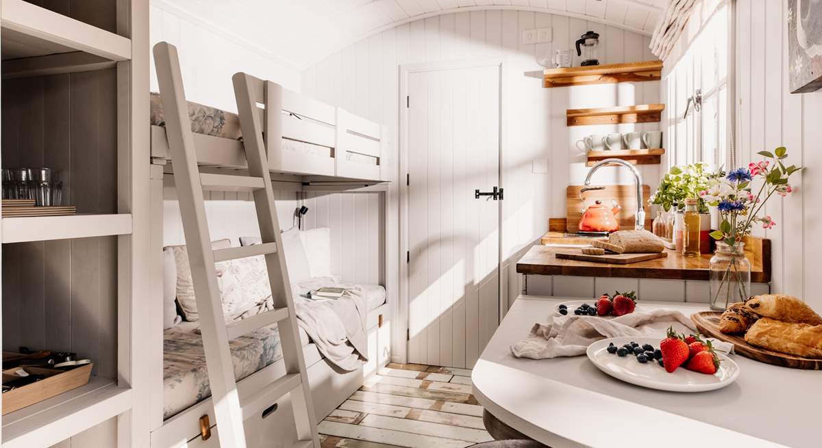 Younger guests will absolutely love the quirky bunk-beds.