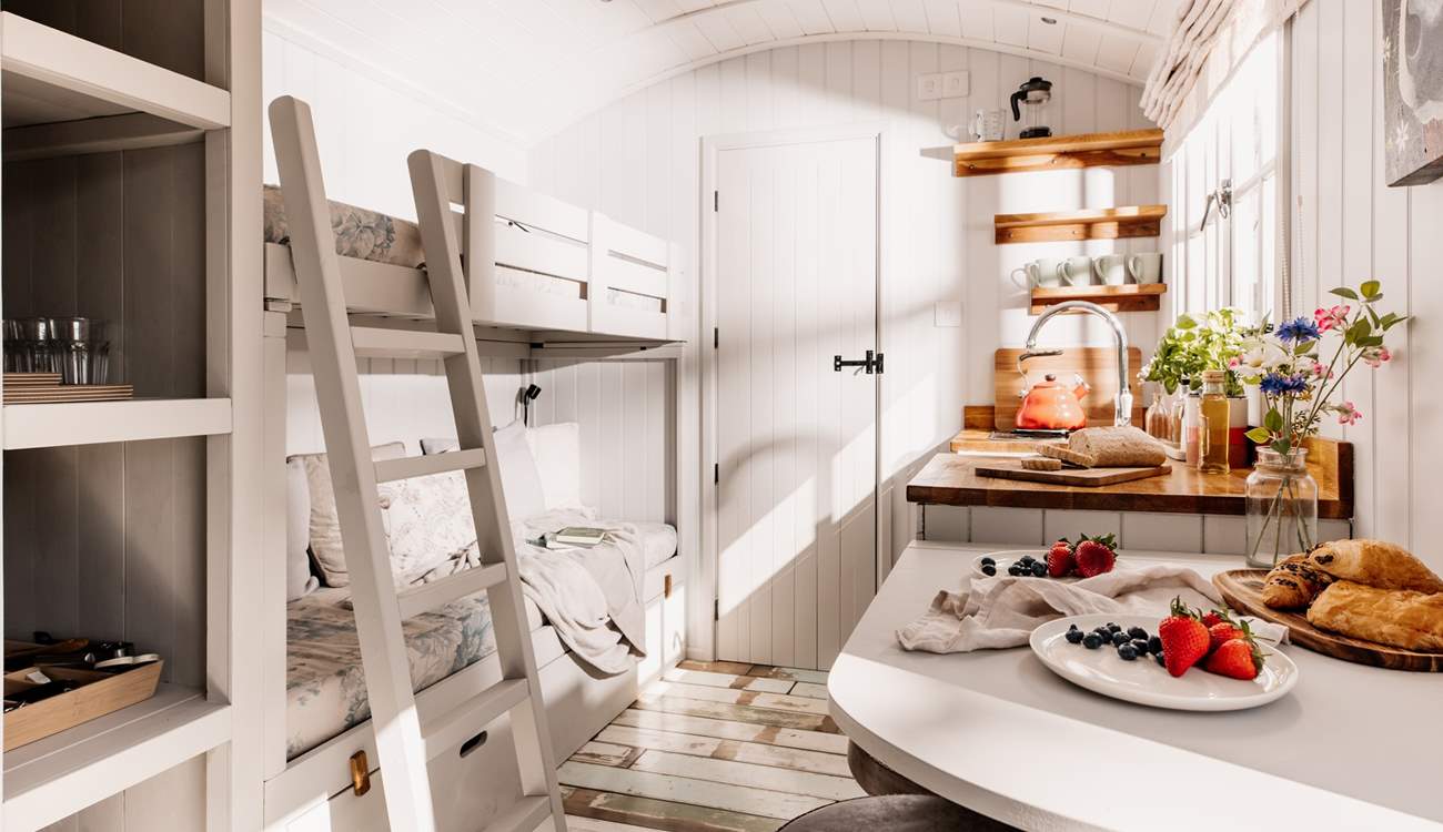 Younger guests will absolutely love the quirky bunk-beds.