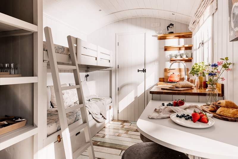 Younger guests will absolutely love the quirky bunk-beds.