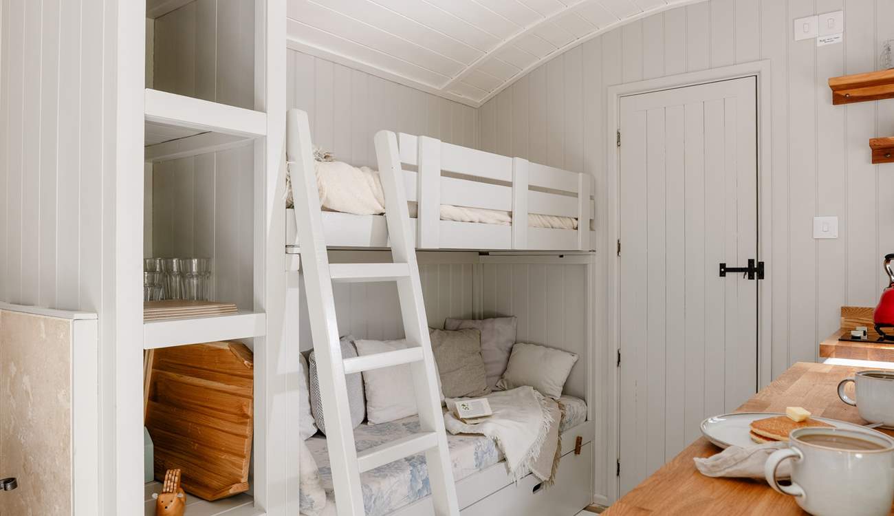 Younger guests will absolutely love the quirky bunk-beds.