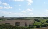 Rural Dorset from Maiden Castle, just outside of Dorchester, one of the largest Iron Age hill forts in Europe. - Thumbnail Image