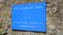 You have arrived; this sign will greet you when you reach West Hembury Farm.
