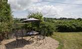 A very tranquil setting for al fresco dining, with views towards Eggardon Hill. - Thumbnail Image