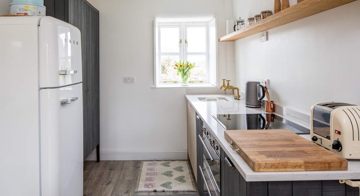 The very stylish deVOL kitchen is a cook's delight, with ceramic hob and double oven.