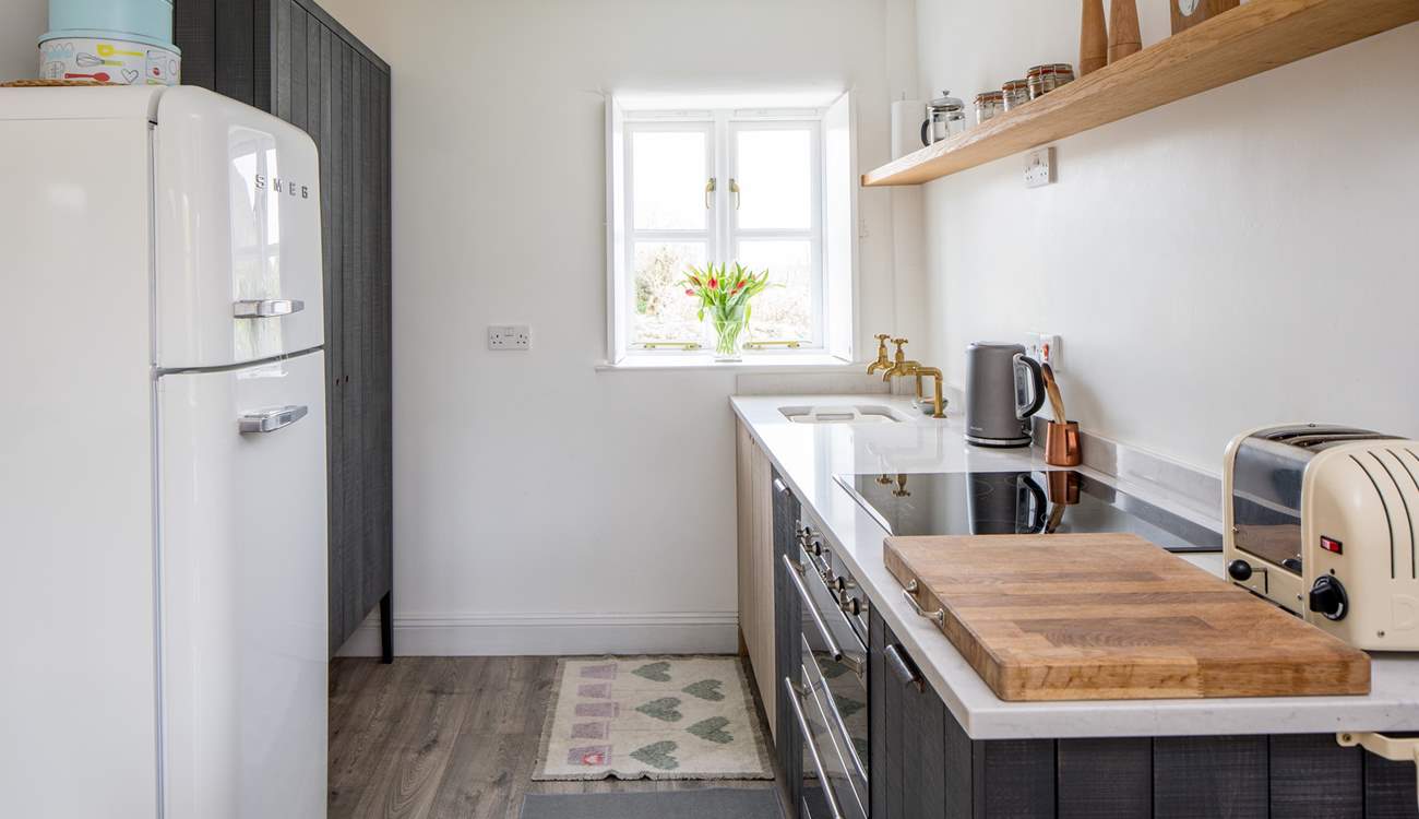 The very stylish deVOL kitchen is a cook's delight, with ceramic hob and double oven.