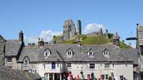 The Isle of Purbeck with Corfe Castle at its gateway is about a forty minute drive from the farm.
