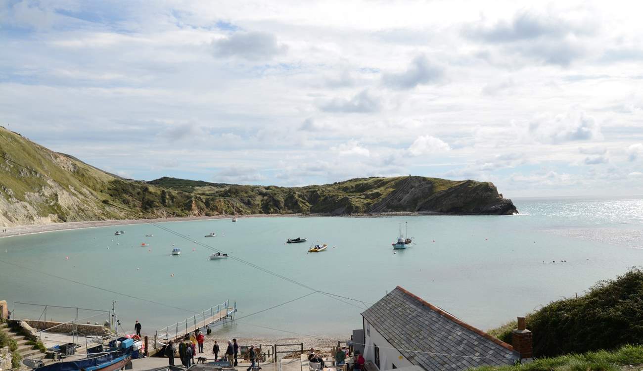 Lulworth Cove gets very busy during the summer months but take a walk along the Jurassic Coast to Durdle Door, an iconic landmark.