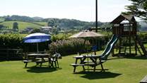 The garden at the Spyway Inn, Askerswell, has a great south-facing garden.
