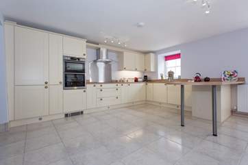 The spacious kitchen area.