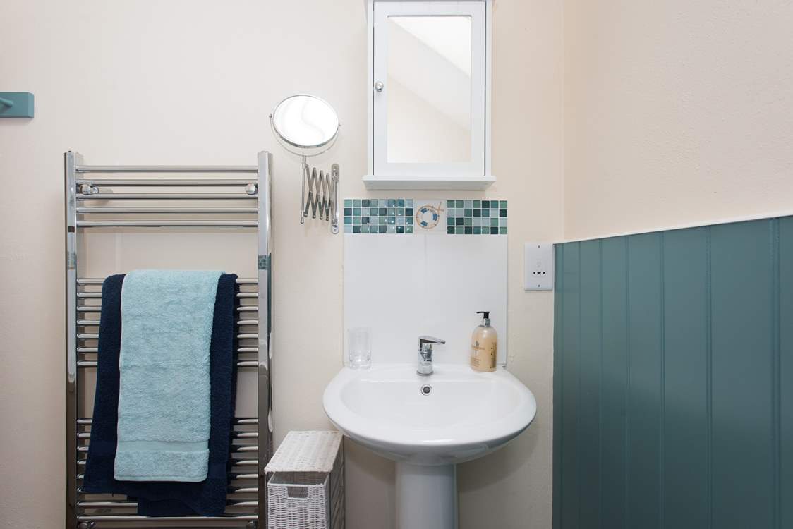 A big towel rail to keep the bathroom snug.