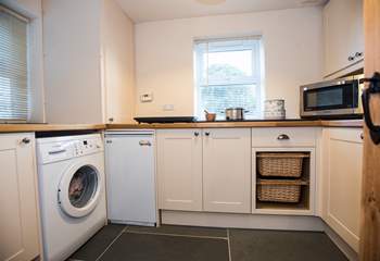 The separate utility-room is spacious and offers a lot of extra equipment.