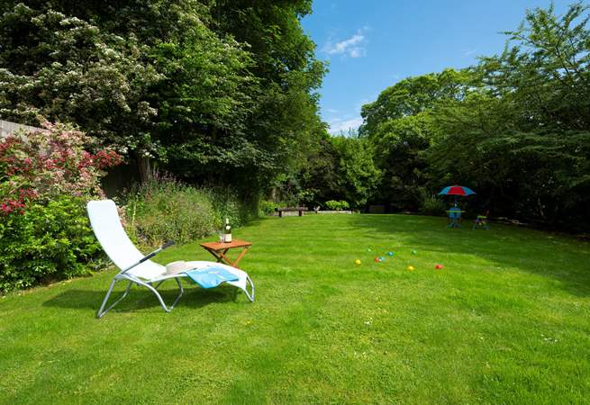 Plenty of garden to relax and play in the Cornish sunshine.