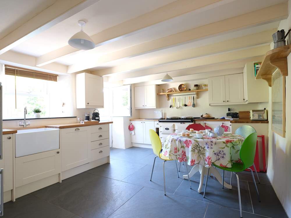 A proper cottage kitchen, complete with Aga.