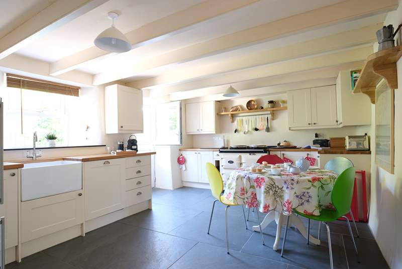 A proper cottage kitchen, complete with Aga.
