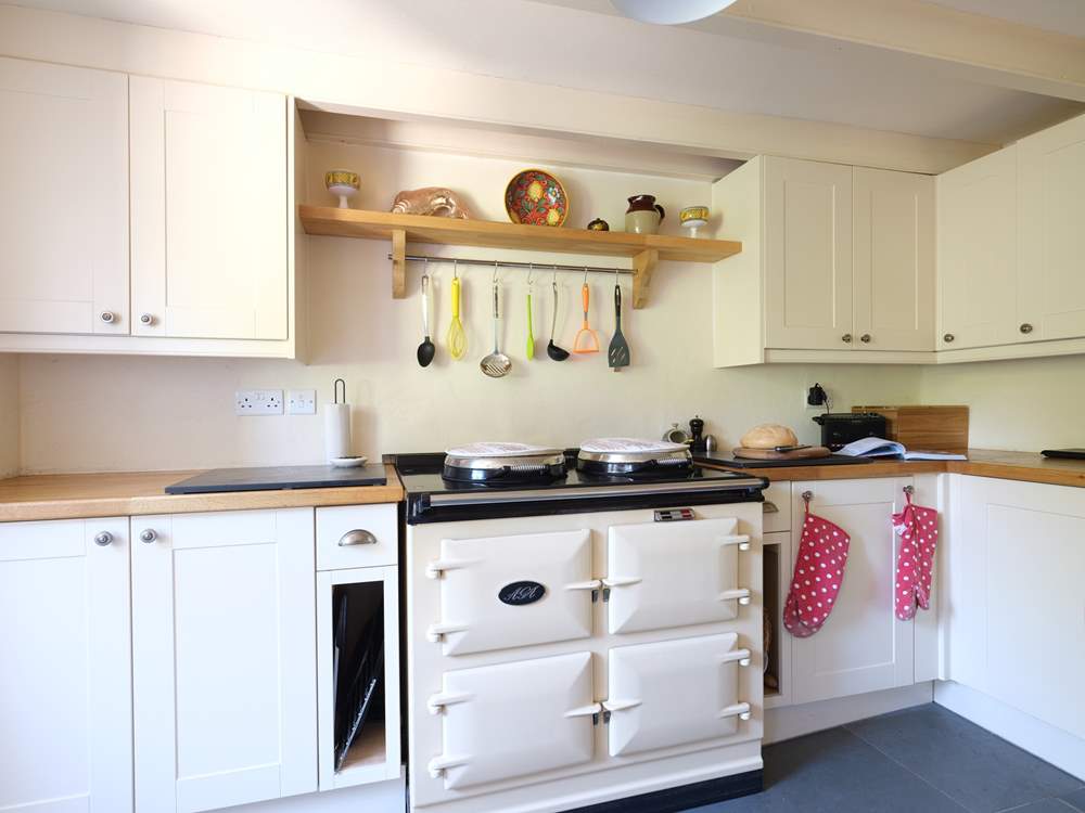 The lovely warming Aga...perfect for holiday cooking and cosy kitchen meals in cooler months.