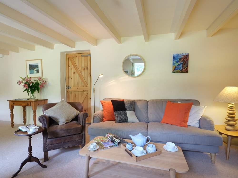 Snuggle up on the comfy sofa.