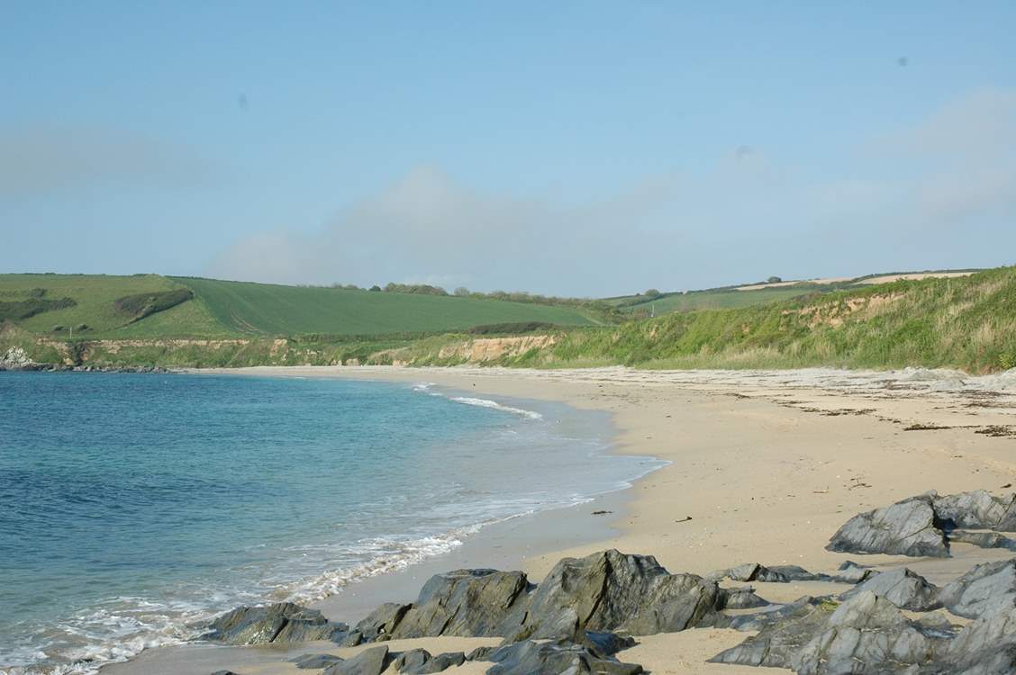 Towan beach is one of many beautiful beaches on the Roseland Peninsula.