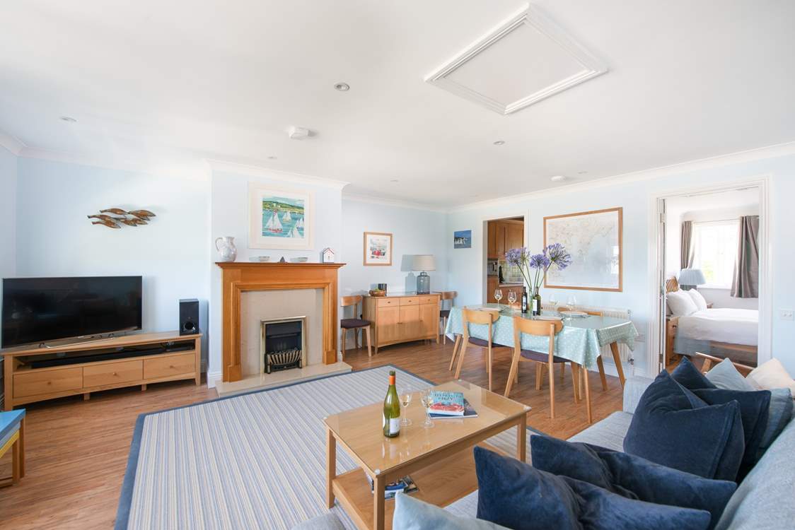 After a busy day, catch a movie on the Smart TV.