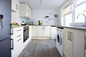 The modern kitchen has everything you will need.