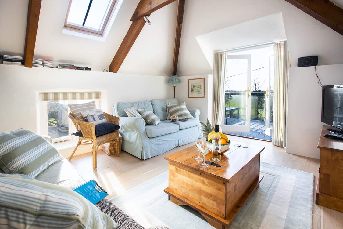 The sitting area is light and bright.