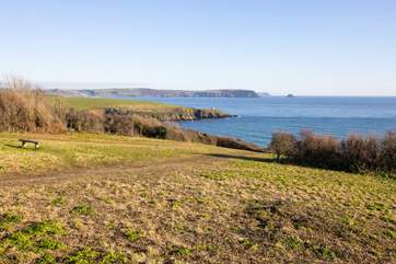 Stroll across the coastal footpath from Rosevine to Portscatho, the view of Gerrans bay is fabulous.