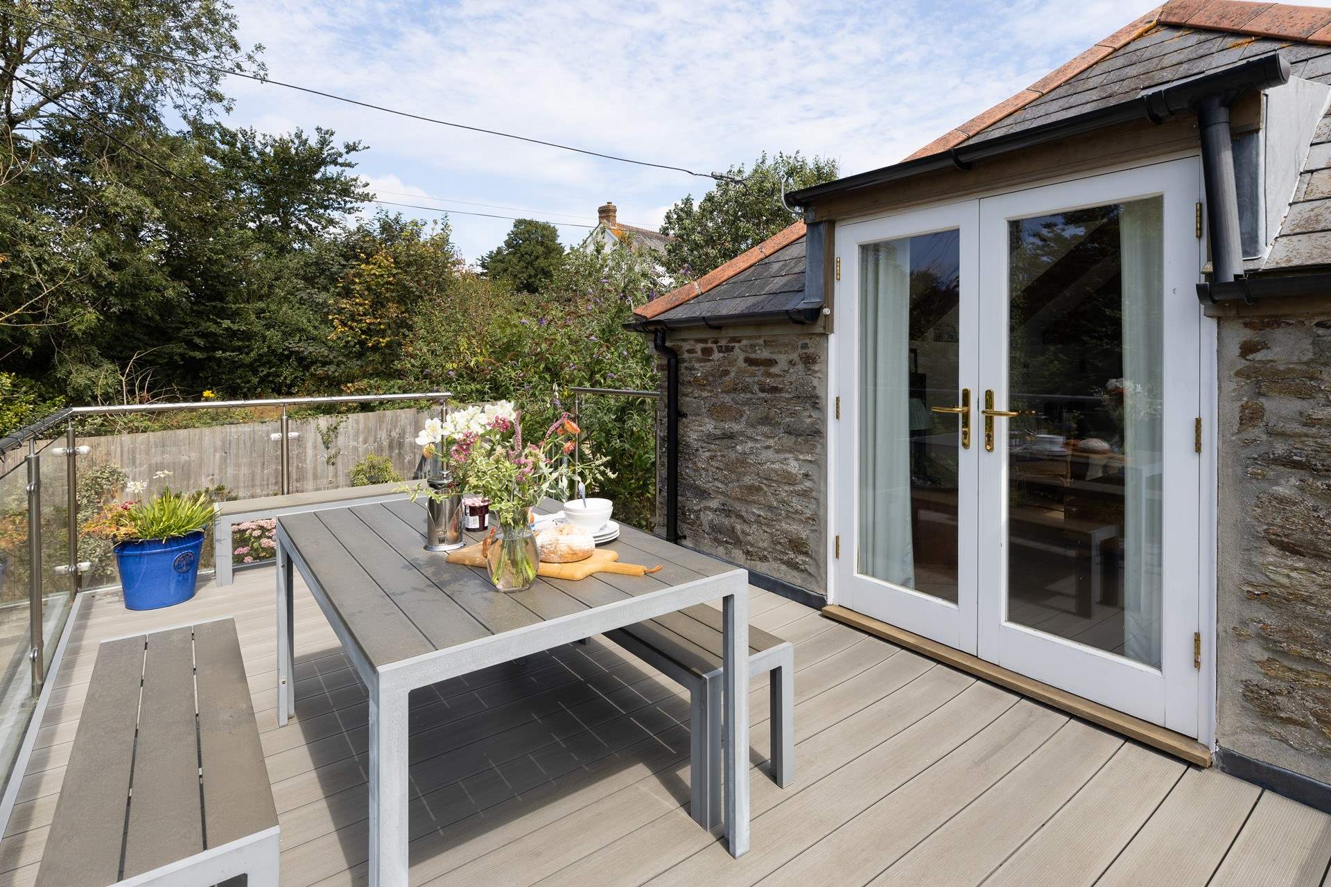 The gorgeous roof terrace at Alicia's Barn.