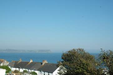 The view over Gerrans Bay to Nare head from the deck and front of the property.