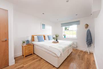 Bedroom 1 on the ground floor is spacious and light, with a zip and link bed so can be made up as a twin or super-king.