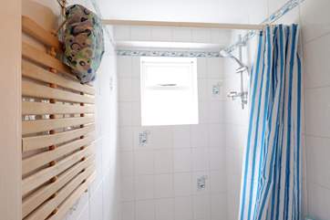 The walk-in shower.