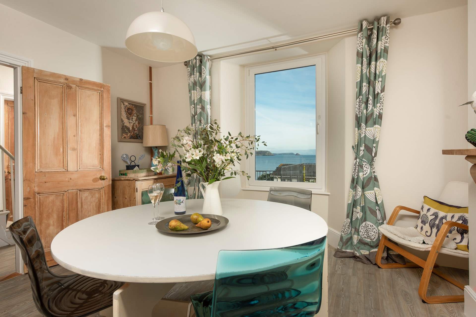 The dining-room also enjoys the view.