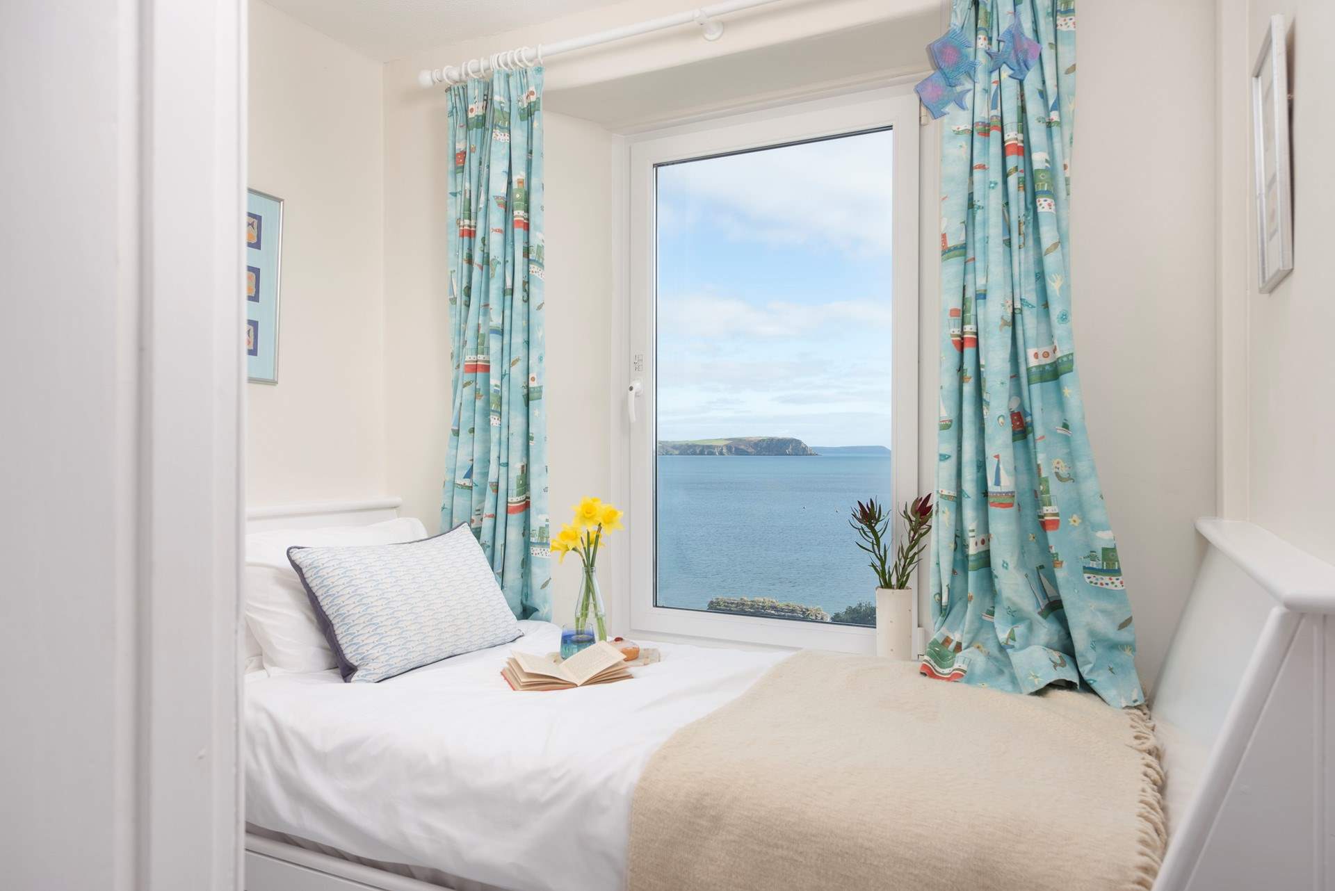 Bedroom 3 has a single bed and a lovely view.