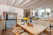 The stylish blue electric Rayburn is a lovely addition.